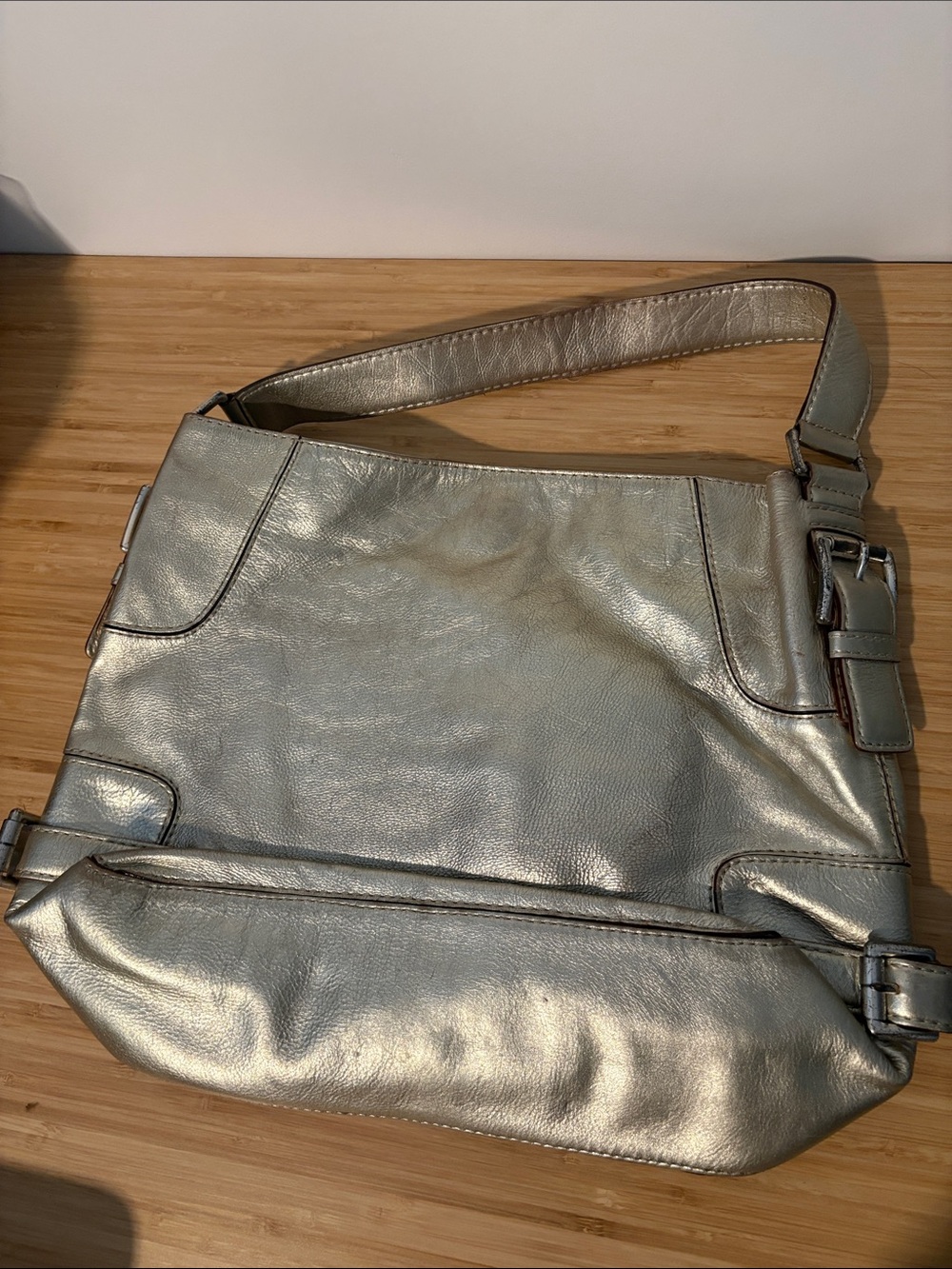 Michael Kors Metallic Shoulder Bag - Women's Everyday Tote - Picture 2 of 9